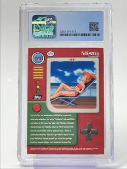 MISTY 1999 POKEMON TOPPS SERIES 1 SECOND PRINT TV ANIMATION #TV3 CGC 8 Q3622 - Image 2
