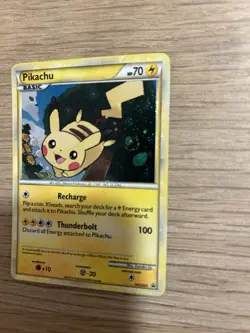 Pokemon TCG Pikachu Holo HGSS03 Promo Rare Black Star Pokemon Card - Image 2