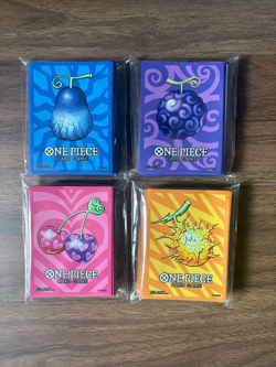 ONE PIECE CARD GAME Official Devil Fruits Card Sleeves 4-Type Set New Sealed - Image 1