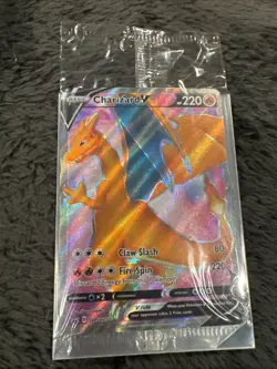 Charizard V - SWSH050 - Full Art Black Star Ultra Rare Promo - Pokemon Card - NM - Image 1