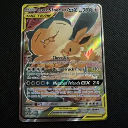 Pokemon Eevee & Snorlax GX Team Up TCG SM169 Holo Black Star Promo - Image 1