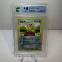 Pokemon 1999 Squirtle Shadowless 63/102 Base Set TCG MNT 5 - Image 1