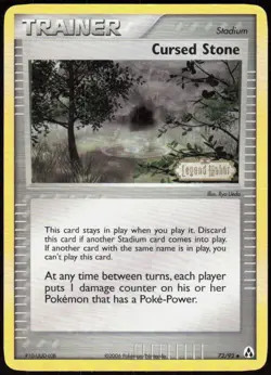 Cursed Stone 72/92 Uncommon Legend Maker Stamped Pokemon Moderately Played - Image 1