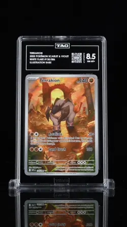 Pokemon Graded Terrakion White Flare TAG 8.5 - Image 1