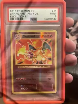 2016 Pokemon XY Charizard-rev.foil Evolutions PSA 9 Graded - Image 1