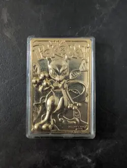 1999 Pokemon 23k Gold Plated Mewtwo Burger King Trading Card - Image 1