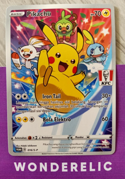 Pikachu KFC Promo Indonesia Exclusive 016/S-P Pokemon Card NM-MINT - Image 1