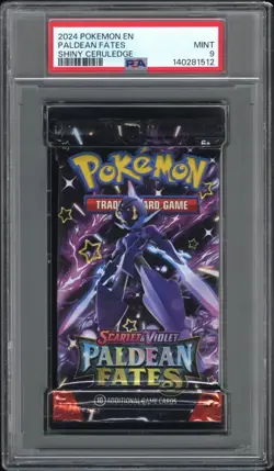 2024 Pokemon Paldean Fates Shiny Ceruldege PSA 9 Mint Foil Booster Pack - Image 1