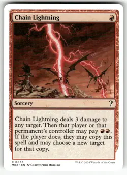 Chain Lightning (White Border) #55 U MTG Mystery Booster 2 - Image 1