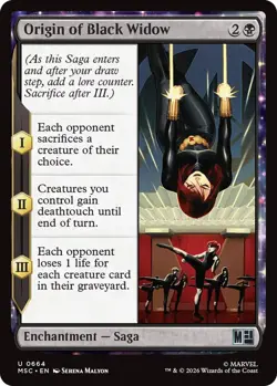 1x Origin of Black Widow MTG - Commander: Marvel Super Heroes - NM-Mint - Image 1