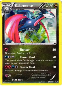 Salamence 57/108 Holo Rare Roaring Skies Pokemon Holo Heavily Played - Image 1