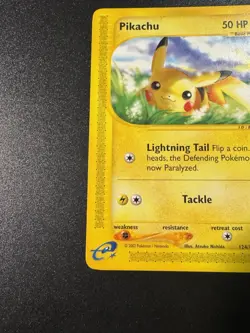 Nintendo Pikachu 124/165 Expedition Base Set 2002 Common Basic 50 HP e-Reader - Image 3