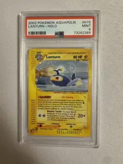 2003 Pokemon Lanturn Holo Rare SWIRL! E Reader Aquapolis H15/H32 PSA 9 Mint WOTC - Image 2