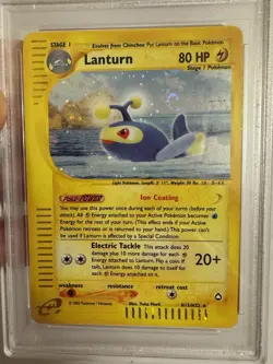 2003 Pokemon Lanturn Holo Rare SWIRL! E Reader Aquapolis H15/H32 PSA 9 Mint WOTC - Image 3