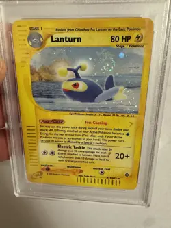 2003 Pokemon Lanturn Holo Rare SWIRL! E Reader Aquapolis H15/H32 PSA 9 Mint WOTC - Image 4