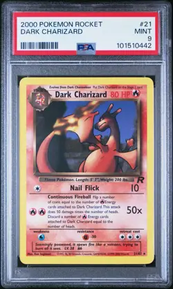 2000 Pokemon Rocket Dark Charizard #21 PSA 9 MINT - Image 1
