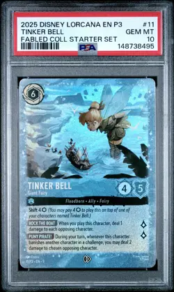 2025 DISNEY LORCANA EN P3-PROMO #11 TINKER BELL - GIANT FAIRY PSA 10 - Image 1