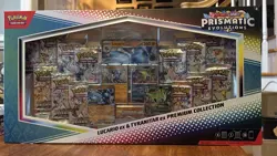 Pokemon Scarlet&Violet Prismatic Evolutions Lucario & Tyranitar Premium Sealed - Image 1
