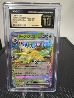 Pokemon TCG Leafeon ex Pokemon Japanese Terastal Fest- 003/187 CGC Pristine 10 - Image 1
