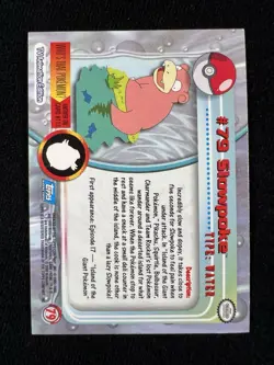 Slowpoke Holo Foil Topps Pokemon TV Edition Series 2 #79 2000 BLUE - LP - Image 2
