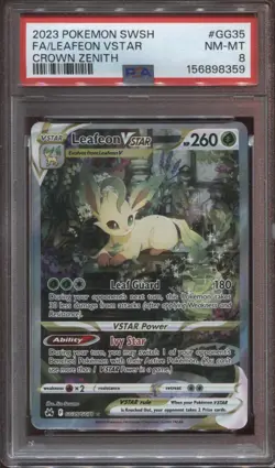 Pokemon Leafeon VStar GG35/GG70 Crown Zenith PSA 8 - Image 1