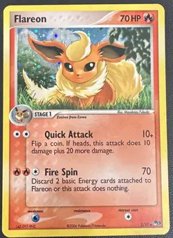 Flareon 2/17 POP Series 3 Holo Rare 2006 Pokemon TCG MP - Image 1