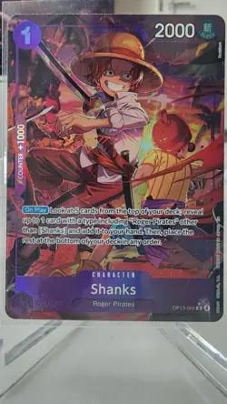 2025 One Piece Shanks OP13-065 Alt Art SR Carrying on His Will Holo Foil - Image 1