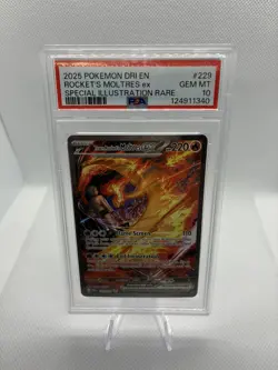 Pokemon Team Rocket's Moltres ex 229/182 Destined Rivals SIR PSA 10 GEM MINT - Image 1