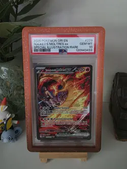 PSA 10 GEM MINT - Pokemon Destined Rivals Team Rocket's Moltres EX 229/182 SIR - Image 1