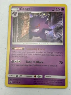 Pokemon Gengar Holo Rare SM - Crimson Invasion 38/111 LP - Image 1