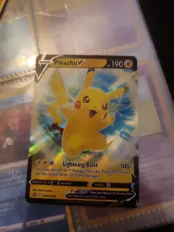 Pikachu V - SWSH198 Sword & Shield full art holo Rare Promo Pokemon TCG NM - Image 1