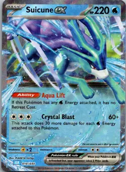 Suicune ex 010/034 Holo Classic Collection Trading Card Game Classic Pokemon NM - Image 1