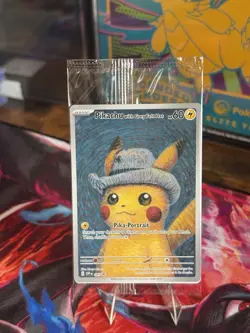Pokemon Pikachu Card with Grey Felt Hat Van Gogh Promo, Sealed/Unopened NM - Image 1