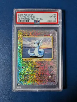 Pokemon TCG Dratini Reverse Holo 72/110 Legendary Collection PSA 8 WOTC Card - Image 1