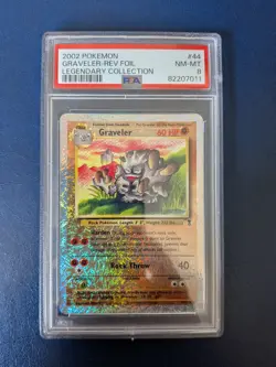 Pokemon TCG Graveler Reverse Holo 44/110 Legendary Collection PSA 8 WOTC Card - Image 1