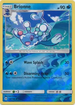 Brionne 40/149 Reverse Holo Sun & Moon Pokemon Card NM - Image 1