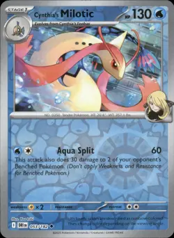 Cynthia's Milotic 053/182 Uncommon - Pokemon Destined Rivals Reverse Holo - Image 1