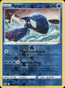 Kyogre 036/159 Rare - Pokemon Crown Zenith Reverse Holo - Image 1