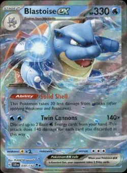 Blastoise ex 030/142 Holo - Pokemon SV07: Stellar Crown - LP - Image 1