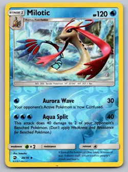 Milotic 29/70 Dragon Majesty Pokemon Reverse Holo Moderately Played - Image 1