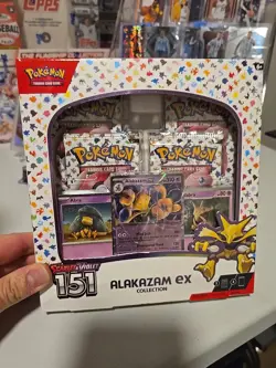 Pokemon TCG Scarlet and Violet - 151 Alakazam ex Collection Box - 4 Packs - Image 1