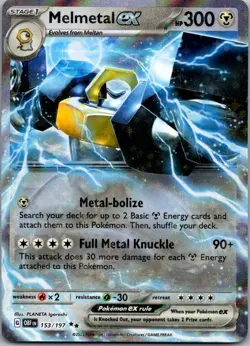 Melmetal ex 153/197 Double Rare Obsidian Flames Pokemon Near Mint - Image 1