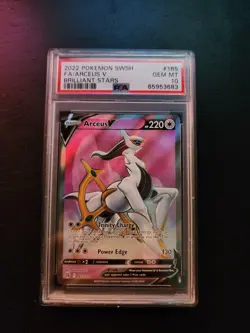 PSA 10 Pokemon Brilliant Stars Arceus V Full Art 165/172 LOW POP - Image 1