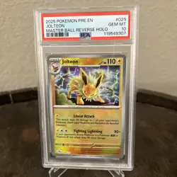Pokemon 2025 Jolteon 029/131 Master Ball RH Prismatic Evolutions GEM MINT PSA 10 - Image 1