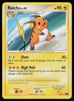 Raichu 3/17 POP Series 9 Rare Non-Holo POKEMON - Image 1