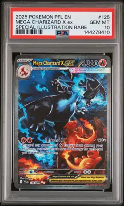 2025 POKEMON PFL EN-PHANTASMAL FLAMES #125 MEGA CHARIZARD X EX PSA 10 - Image 1