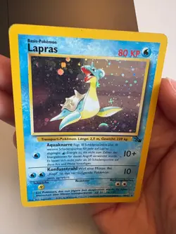 Lapras 10/62 Holo Base Set 1999 WOTC Vintage German Pokemon Card Rare - Image 4