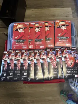 One Piece TCG Sealed Pack Lot OP-13 Carrying On His Will & OP-16 Time of Battle - Image 1