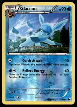 Glaceon 30/108 Rare Dark Explorers Pokemon Reverse Holo Lightly Played - Image 1