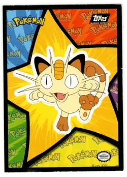 Pokemon Meowth 1999 Topps Sticker Card Pokemon The Movie Nintendo - Image 1